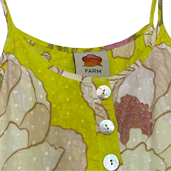 Farm Rio Neon Garden Cotton Midi Flare Vibrant Tropical - Picture 3 of 12